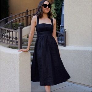 Reformation Black Midi Dress